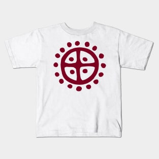 Sun Wheel in Dark Red | Prehistoric Norse Art Kids T-Shirt